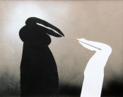 Schwarze und weiße Figur