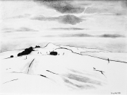 Kohle auf Hartfaserplatte, 60x80cm